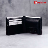 Archies Wooden Gift Box Exquisite Design Black And Brown Gents Wallet